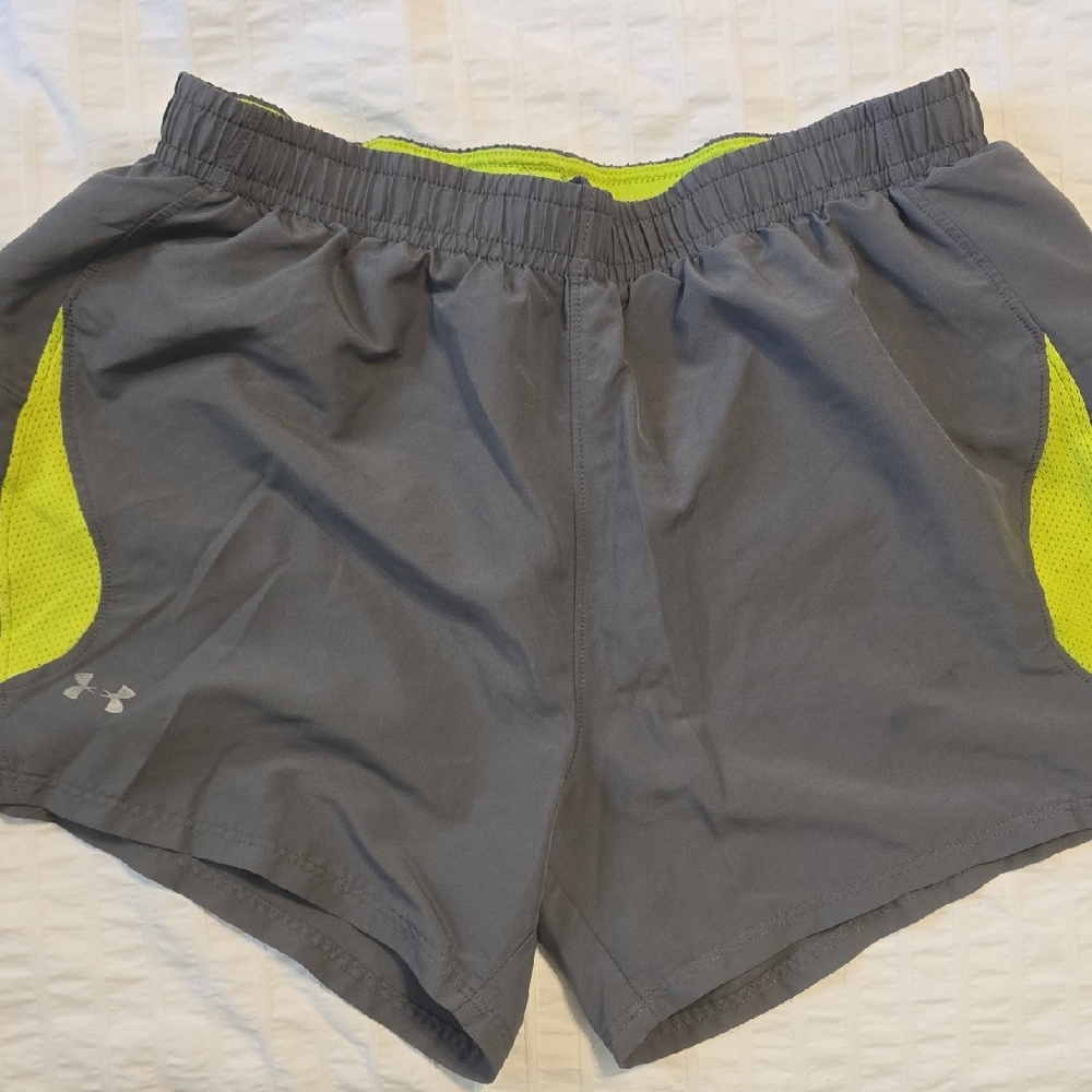 Under Armour Women's Athletic Shorts in Gray and Neon Yellow